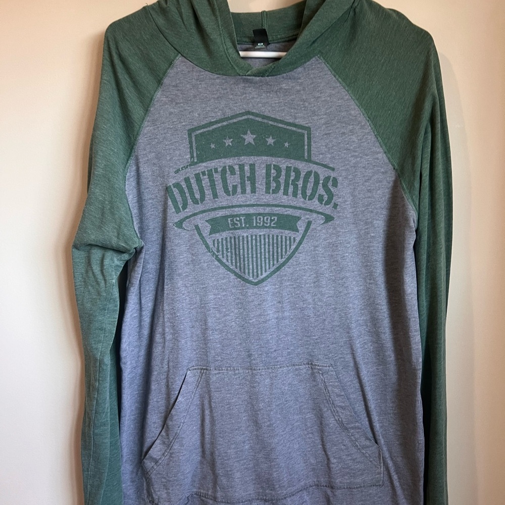 Dutch Bros Green and Gray Hoodie